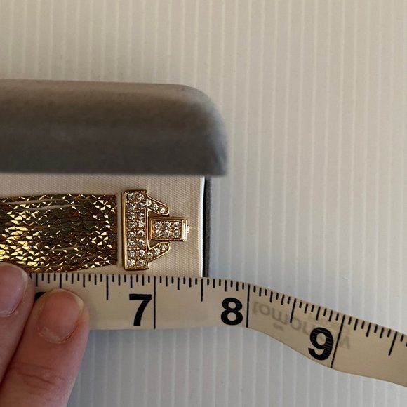 NWT Vintage Nolan Miller Gold Tone & Crystal Multi Strand Bracelet - Picture 6 of 7